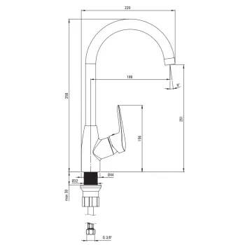 Virtuves komplekts Deante granīta izlietne + maisītājs Melns Grafīts ZRCB2113