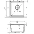 Virtuves izlietne Deante CORIO 400x500x211mm Melna grafīta