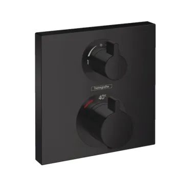 Dušas maisītājs Hansgrohe Ecostat Square virsapmetuma daļa, ar 2 izejām, matēta melna