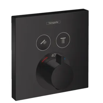 Dušas maisītājs Hansgrohe  Shower Select virsapmetuma daļa, ar 2 izejām, matēta melna