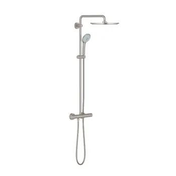 Dušas sistēma Grohe ar termostatu Euphoria XXL 310, rokas duša Euphoria 110 Massage, supersteel Dušas sistēma Grohe ar termostatu Euphoria XXL 310, rokas duša Euphoria 110 Massage, supersteel