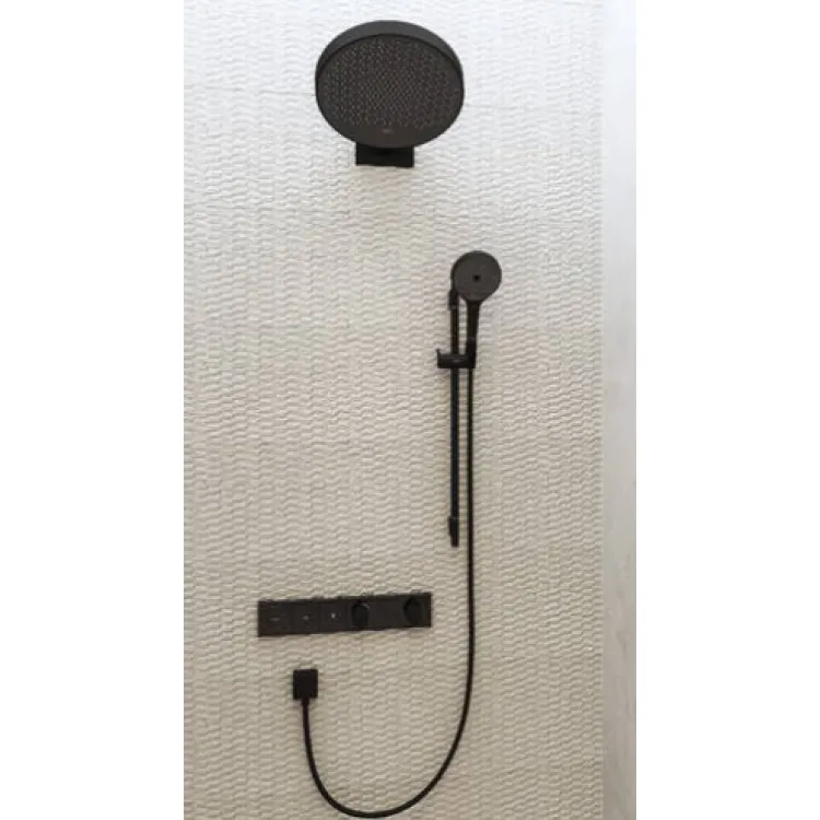 Dušas galva Hansgrohe Rainfinity 360 1jet, ar turētāju no sienas, matēta melna Dušas galva Hansgrohe Rainfinity 360 1jet, ar turētāju no sienas, matēta melna