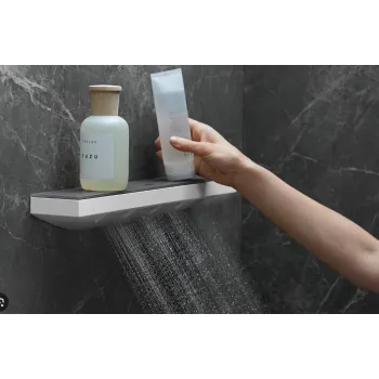 Dušas Sistēma Hansgrohe Rainfinity Porter 500, labā puse, ar dušas galvas turētāju un plauktu, Hromēts