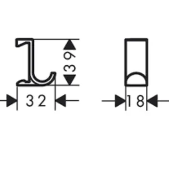 Vannas istabas āķis Hansgrohe WallStoris, platais, matēts melns