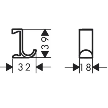 Vannas istabas āķis Hansgrohe WallStoris, platais, matēts balts