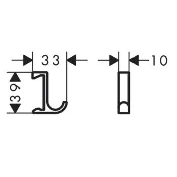 Vannas istabas āķis Hansgrohe WallStoris, šaurais, matēts melns