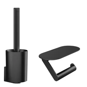 Vannas istabas aksesuāri Hansgrohe WallStoris, 2 piederumi, komplekts matēts melns