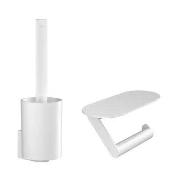 Vannas istabas aksesuāri Hansgrohe WallStoris, 2 piederumi, komplekts matēts balts