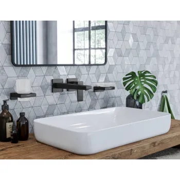 Vannas istabas izlietnes maisītājs Hansgrohe Metropol virsapmetuma daļa, 2 caurumu, iztece 225 mm, no sienas