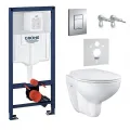 Komplekts Grohe BauCeramic Rimless WC+rāmis Rapid SL+poga Cosmo, 395896000