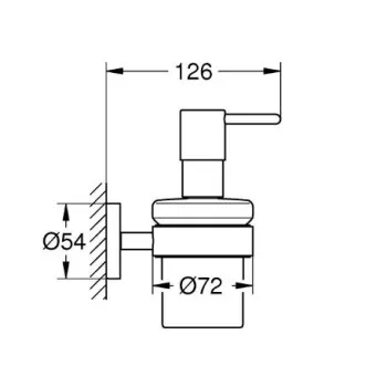 Ziepju dozators Grohe ar turētāju Essentials New, hroms