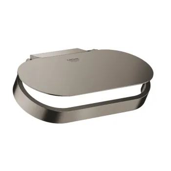 Tualetes papīra turētējs Grohe ar vāciņu Selection, brushed hard graphite