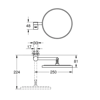 Spogulis Grohe kosmētiskais Selection, brushed hard graphite Spogulis Grohe kosmētiskais Selection, brushed hard graphite