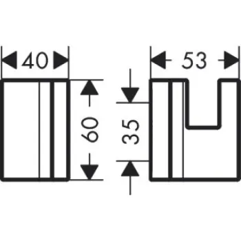 Vannas istabas āķis Hansgrohe Axor Universal Rectangular, brushed black chrome