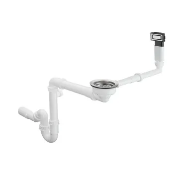 Sifons virtuves izlietnei Hansgrohe D14-10, 1½ x40/50 mm, balta plastmasa