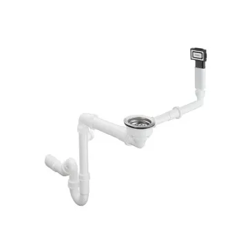 Sifons virtuves izlietnei Hansgrohe D16-10, 1½ x40/50 mm, balta plastmasa