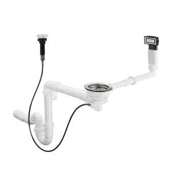 Sifons virtuves izlietnei Hansgrohe D16-11, 1½ x40/50 mm, pop-up, balta plastmasa