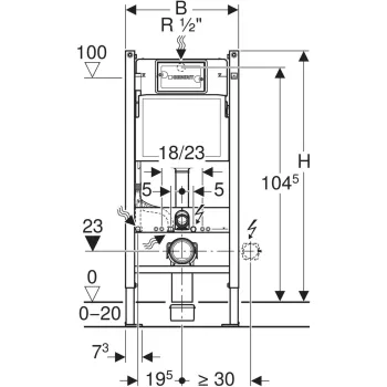 Montāžas rāmis podam Geberit komplekts 3-1: Duofix rāmis, taustiņš Delta01 hroms, stiprinājumi Montāžas rāmis podam Geberit komplekts 3-1: Duofix rāmis, taustiņš Delta01 hroms, stiprinājumi