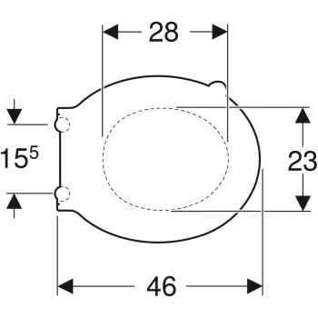Poda vāks Geberit Selnova, balts/nerūsējošā tērauda eņģes