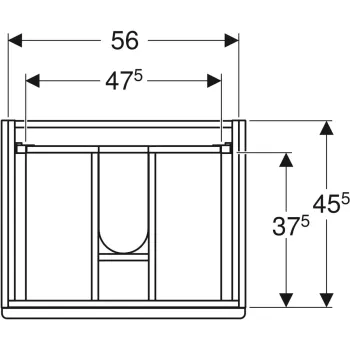 Skapītis izlietnei Geberit  Modo, 790x479 mm, h=550 mm, 2A, (bez izlietnes) spīdīgs balts