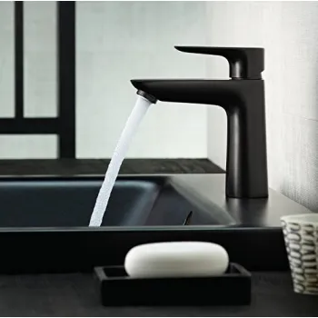 Vannas istabas izlietnes maisītājs Hansgrohe Talis E 110, matēts melns