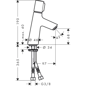 Vannas istabas izlietnes maisītājs Hansgrohe Talis Select E 80, hroms