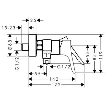 Dušas maisītājs Hansgrohe Zebris, matēts melns