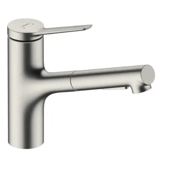 Virtuves Izlietnes maisītājs Hansgrohe Zesis M33-150 2jet, ar izvelkamu galvu, stainless steel optic