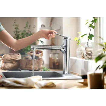 Virtuves Izlietnes maisītājs Hansgrohe Zesis M33-160 2jet, ar izvelkamu galvu, hroms + sBox