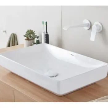 Vannas istabas izlietnes maisītājs Hansgrohe Vivenis virsapmetuma daļa, 2 caurumi, iztece 195 mm, no sienas, matēt