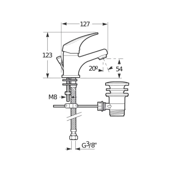 Vannas istabas izlietnes maisītājs Jika Talas, hroms