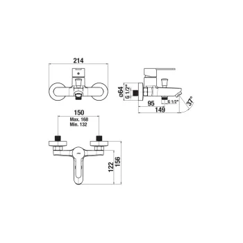 Vannas / Dušas maisītājs Jika  Lyra Smart, hroms