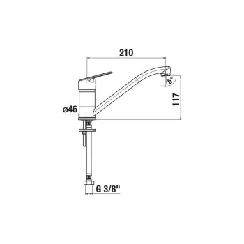 Virtuves maisītājs Jika Talas Trendy, zema iztece 210 mm, hroms