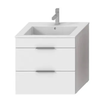 Vannas istabas skapītis ar izlietni Jika Cube, 650x430 mm, h=607 mm, 2A, balts