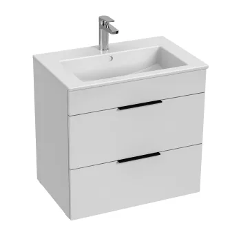 Vannas istabas skapītis ar izlietni Jika Cube, 650x430 mm, h=607 mm, 2A, balts
