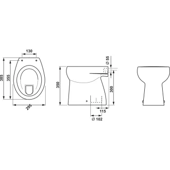 Tualetes pods Jika Baby, 295x385 mm, vertikāls izvads, balts