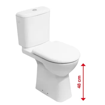 Tualetes poda apakša Jika  Deep, 360x670 mm, vertikāls izvads, paaugstināta 500 mm, balta