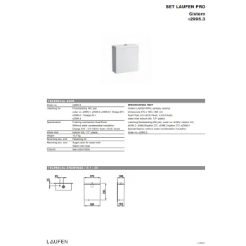 Skalojamā kaste podam Laufen Pro New, pievads no apakšas, balta (JAUNĀ)