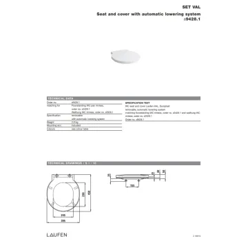 Poda vāks Laufen Val, QR/SC, balts
