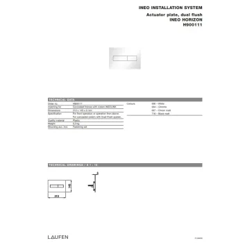 Poga iebūvējamam rāmim Laufen Ineo Horizon, matēts melns