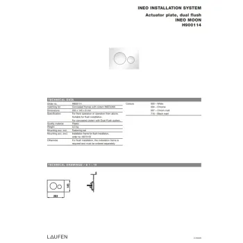 Poga iebūvējamam rāmim Laufen Ineo Moon, balts