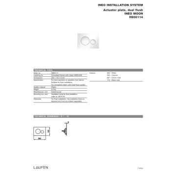 Poga iebūvējamam rāmim Laufen Ineo Moon, hroms
