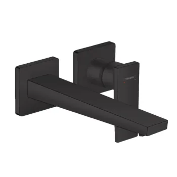 Vannas istabas izlietnes maisītājs Hansgrohe Metropol virsapmetuma daļa, 2 caurumu, iztece 225 mm, no sienas Melna