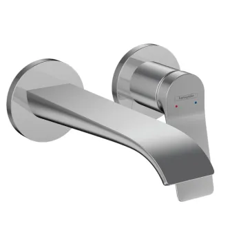 Vannas istabas izlietnes maisītājs Hansgrohe Vivenis virsapmetuma daļa, 2 caurumi, iztece 195 mm, no sienas, hroms