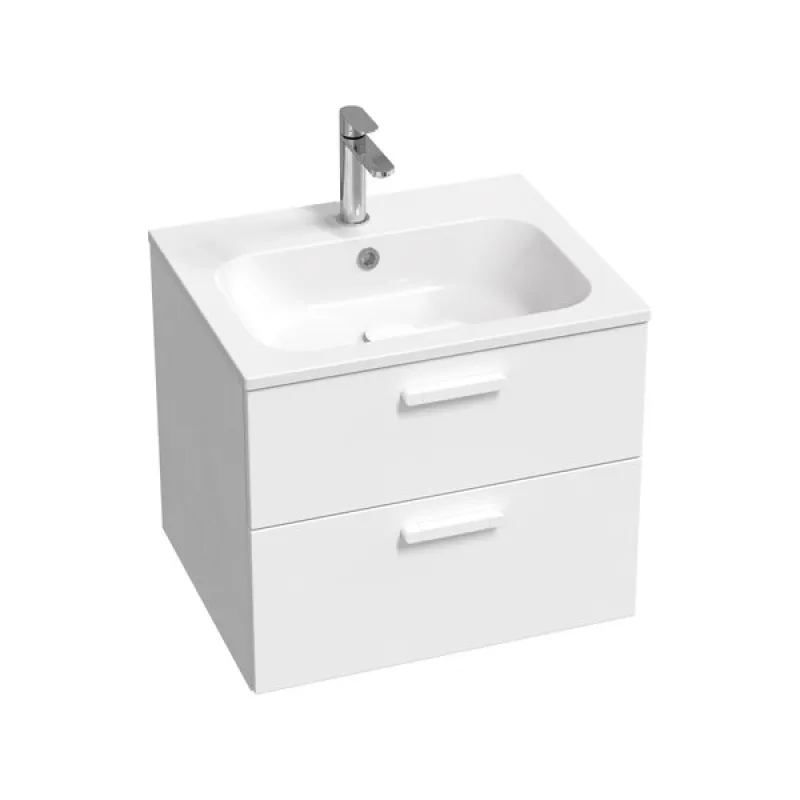 Vannas istabas skapītis Ravak SD 600 Chrome II (Bez Izlietnes) Balts, balti rokturi