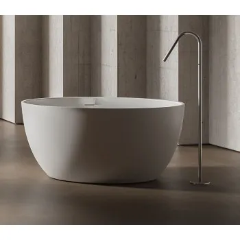 Brīvi stāvoša vanna Hatria H-SOLID 01 Silcstone 160x70cm H=58cm, Balta Matēta (bez pārplūdes) 00Y9CX25