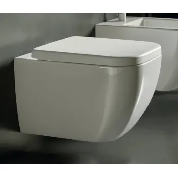 Piekaramais Tualetes pods Hatria BIANCA PURE RIM® bez vāka, Balts Y3AK01