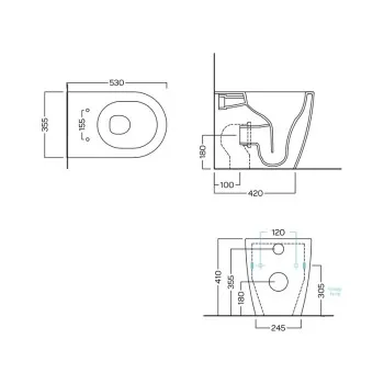 Tualetes pods Hatria Futura PURE VORTEX® Rimfree (bez vāka) CIPRIA Y9B953