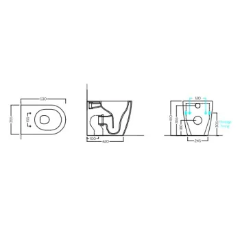 Tualetes pods Hatria Futura PURE VORTEX® Rimfree (bez vāka) Avorio Y9B912