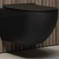 Piekaramais Tualetes pods Hatria CENTRICA PURE VORTEX®,bez vāka, NERO MATT Y9DE02
